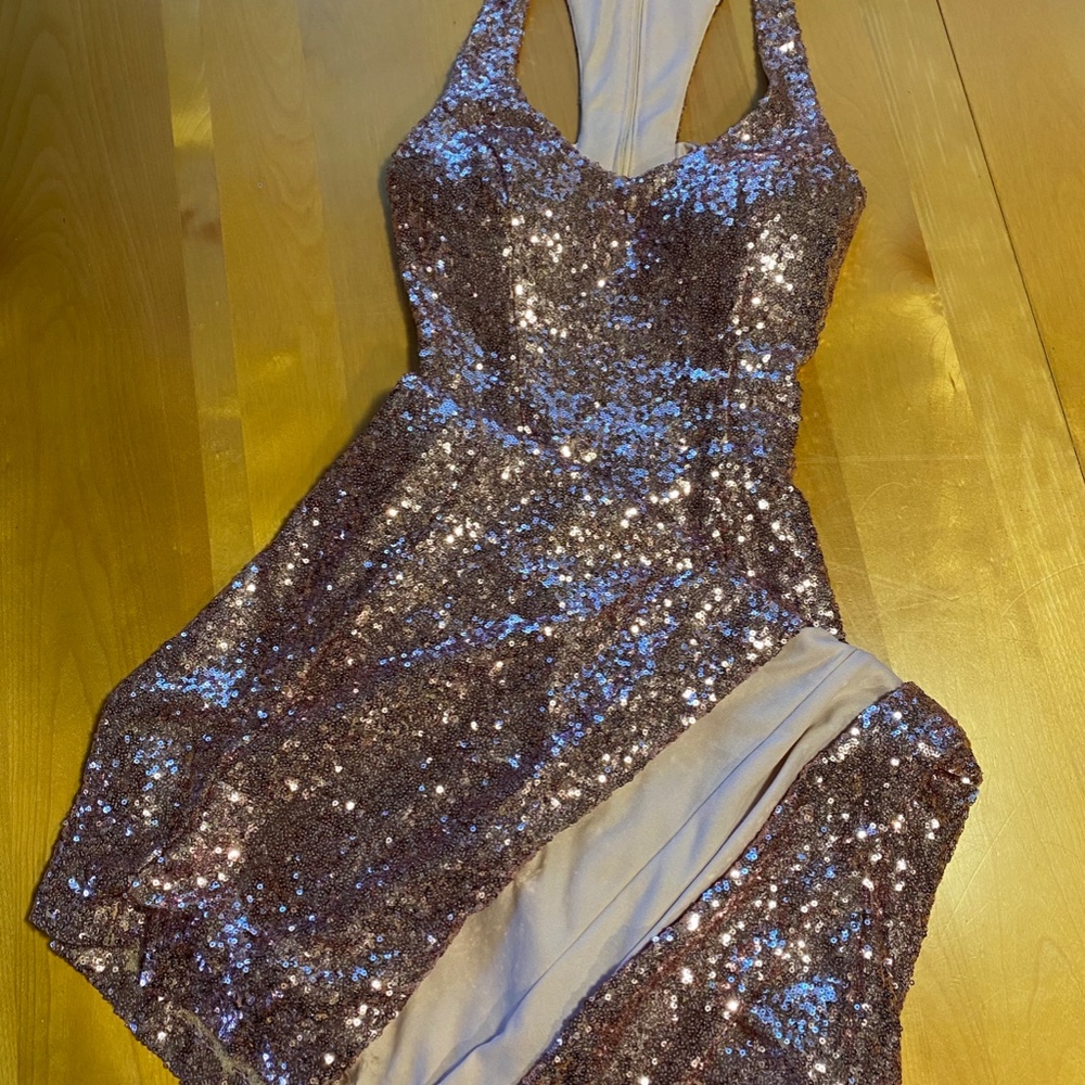 STUNNING B Darlin Pink Sequin Formal Dress - Picture 4 of 9